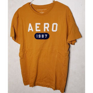 Aeropostale Mens Short Sleeve Large Burnt Orange Cotton T-Shirt